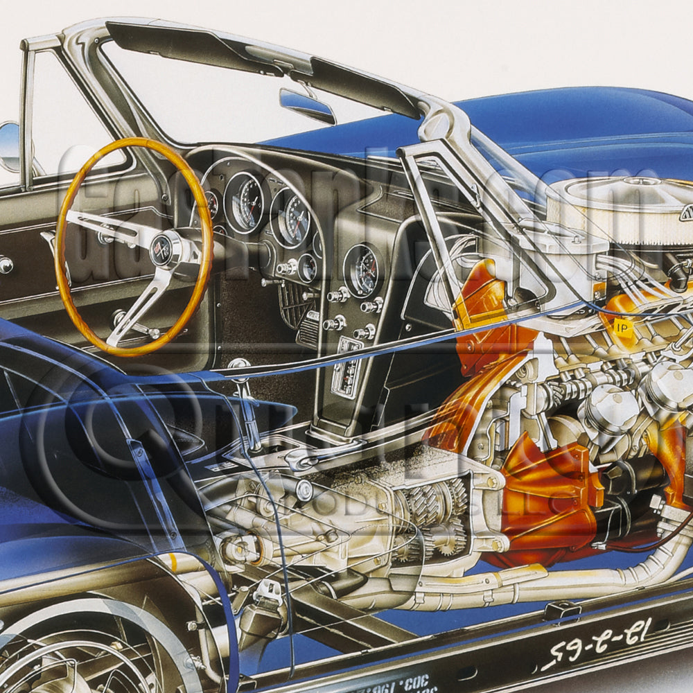 1966 Corvette Cutaway Poster