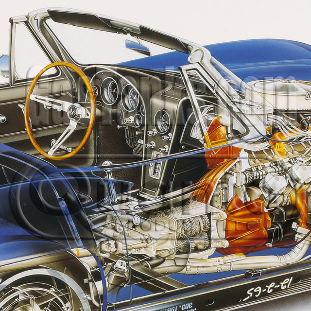 1966 Corvette Cutaway Poster