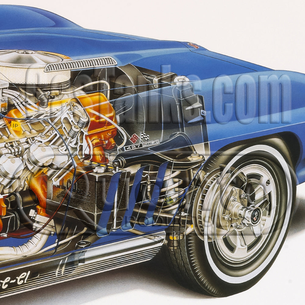 1966 Corvette Cutaway Poster