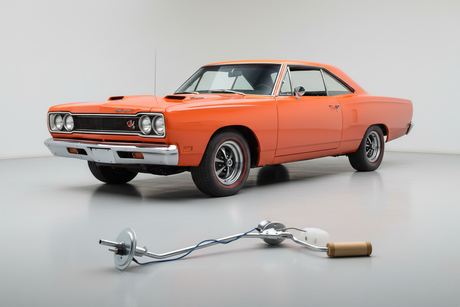 Orange 1969 Plymouth Road Runner with B-Body Fuel Tank Sending Unit